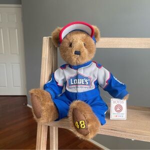 Boyds Bears NASCAR #48 Lowe’s Racing Plush Teddy Bear W/ Tags Fully Dressed 16"